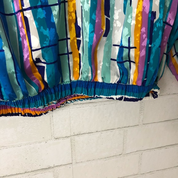 Da Rue Vintage Colorful Retro Long Sleeve Blouse - Picture 6 of 8